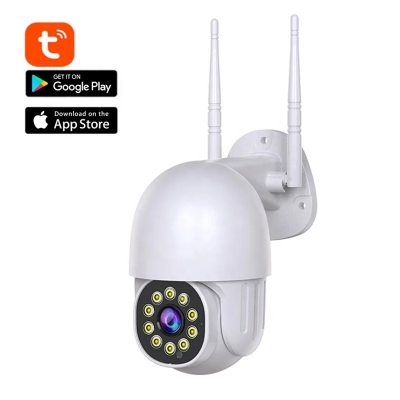 Tuya 3MP IP Cloud Camera IP66 Day Night Vision Auto Tracking Outdoor PTZ CCTV Security Camera