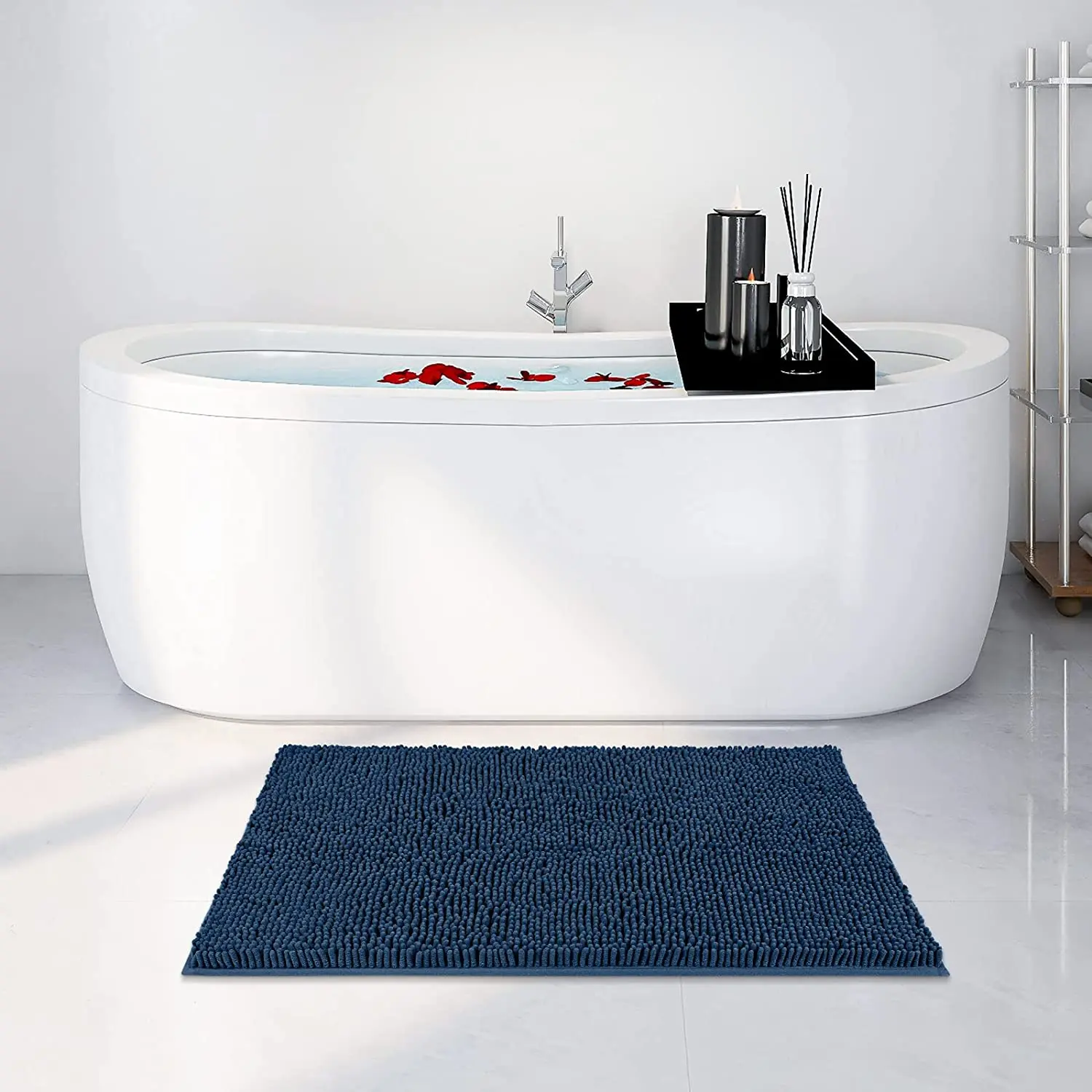 Vavrious Color Washable Comfort 2pieces Set Carpet Fur Rug Floor Mat Contour Mat Non Slip Bath Room Mat