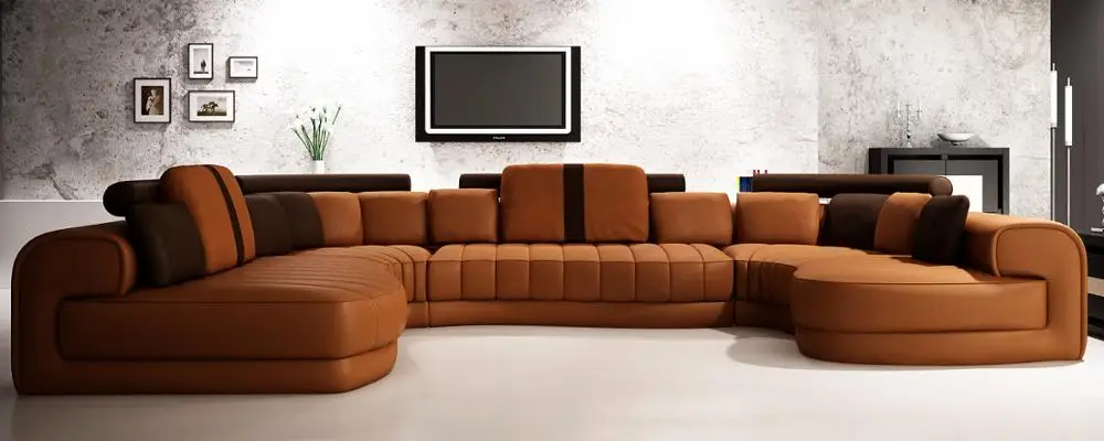 White U-shaped combination sofa unique radian furniture adjustable headrest modern sofa furniture