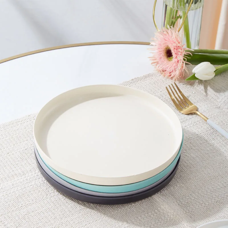 fashion dinner set home use bamboo fiber tableware melamine plate