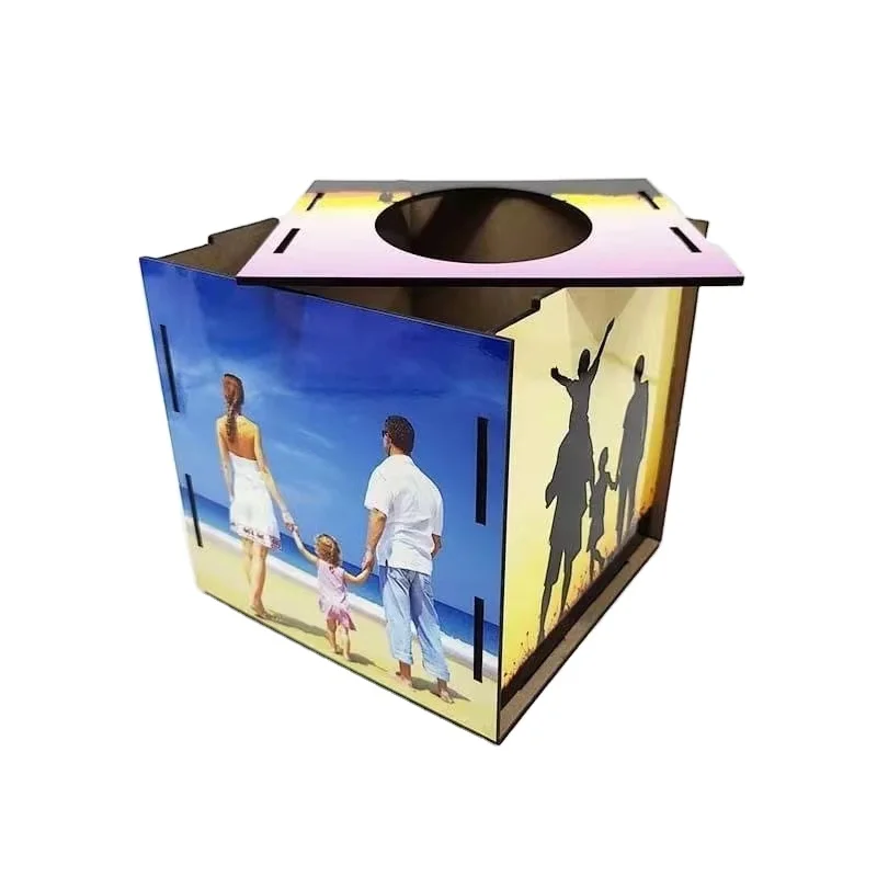 Sublimation Tissue box photo frame  car tissue box 4pcs a set square customized 2023