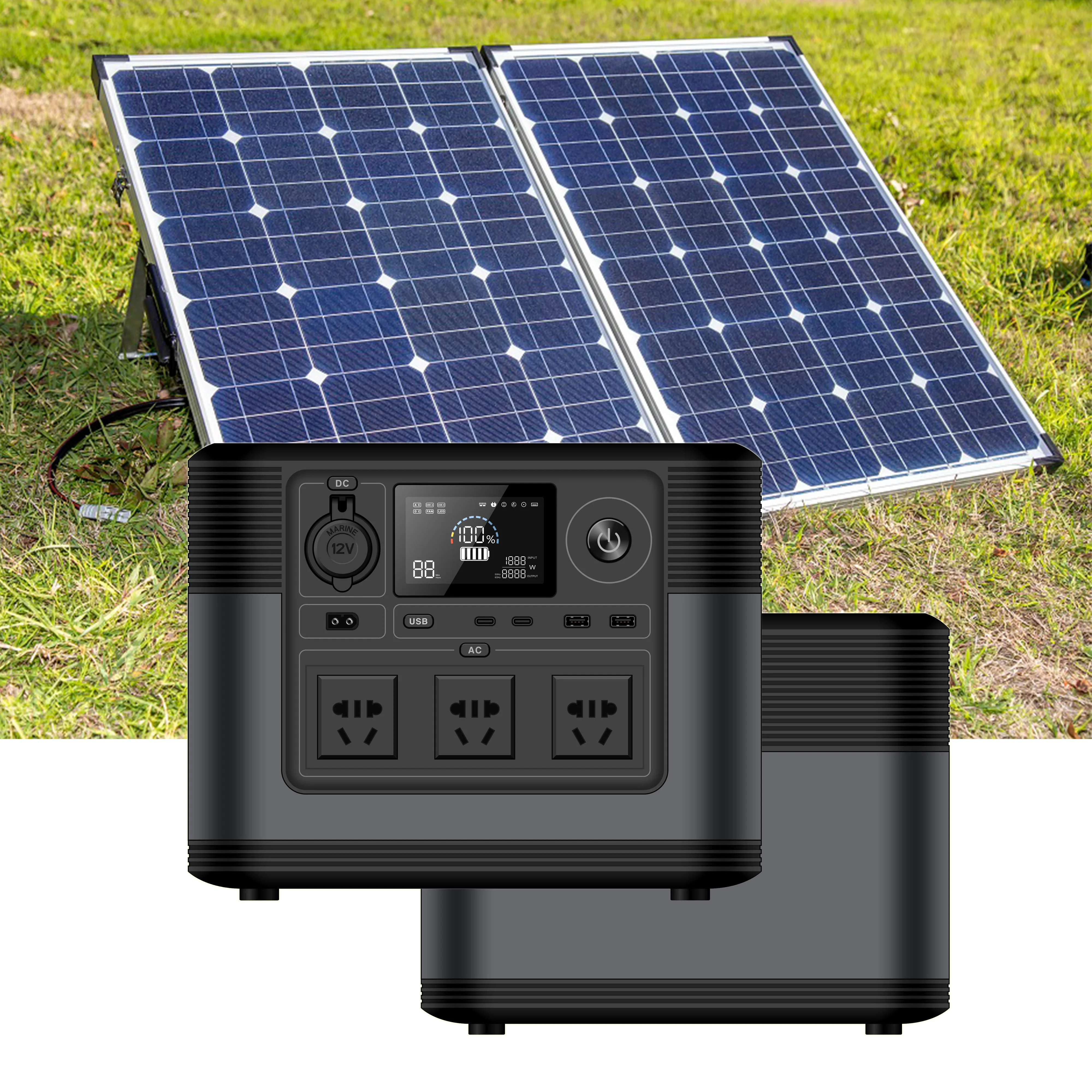 Солнечная электростанция 1200W энергия Банк 110V/220V портативный генератор 54000mAh солнечная на свежем воздухе traveli