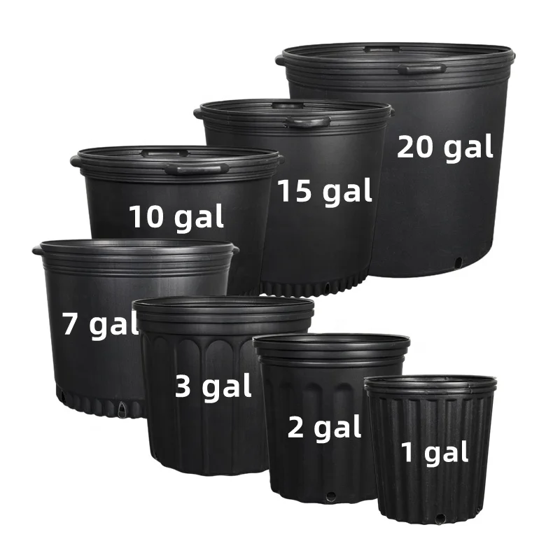 Gardening Round Recycled Plastic 5 gallon planter bucket thicken Plastic Flower Pots Garden Balcony Planters Black Gallon Pot (1600593757758)