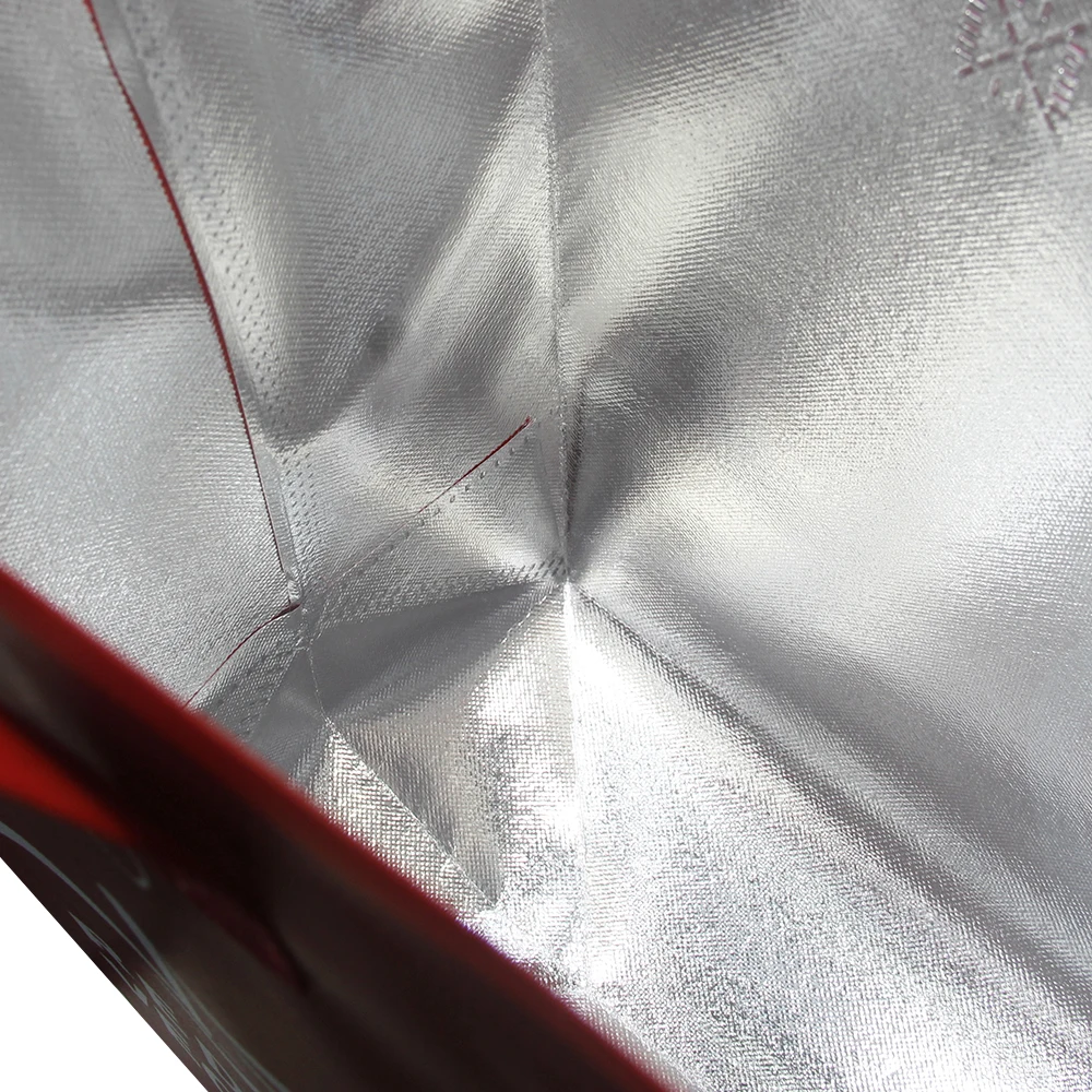Wholesale Food Takeaway Thermal Insulation Waterproof Red Tote Biodegradable Disposable Cooler Bags