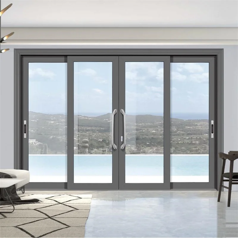 Factory price heavy sliding door hurricane-proof double glass sliding aluminum door for indoor external use