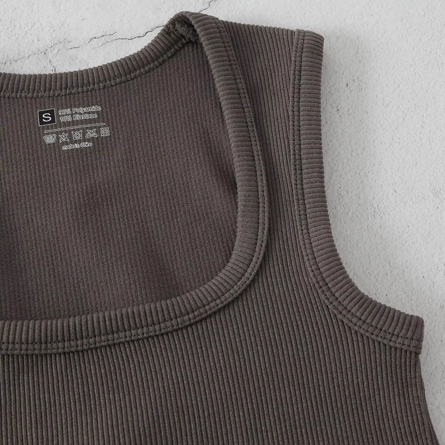 Solid Color Square Collar Sleeveless Ribbed Slim Fit Basic Racerback Vest Quick-dry Breathable Running Fitness Crop Tank Top