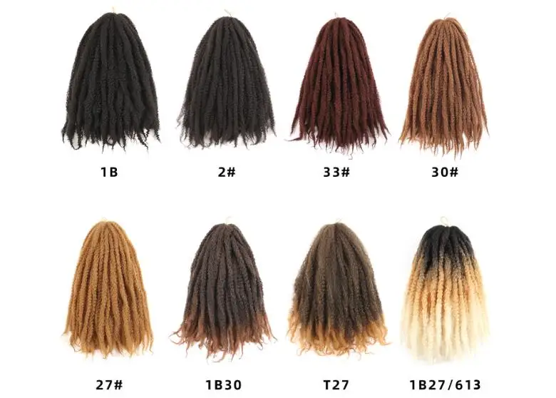 Wholesale 24 Inch Synthetic Fiber Marley Braid Afro Kinky crochet Hair Afro Kinky Twist Hair Marley Hair Braid