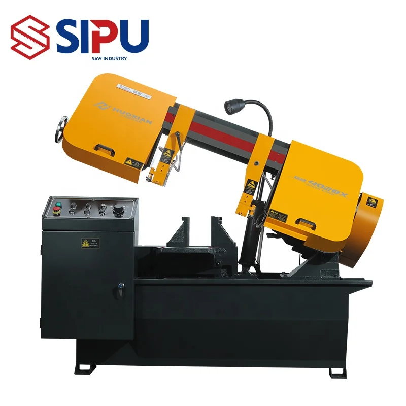 GB4028X 0~45 Rotating Horizontal band saw machine semi-automatic hydraulic metal cutting machine
