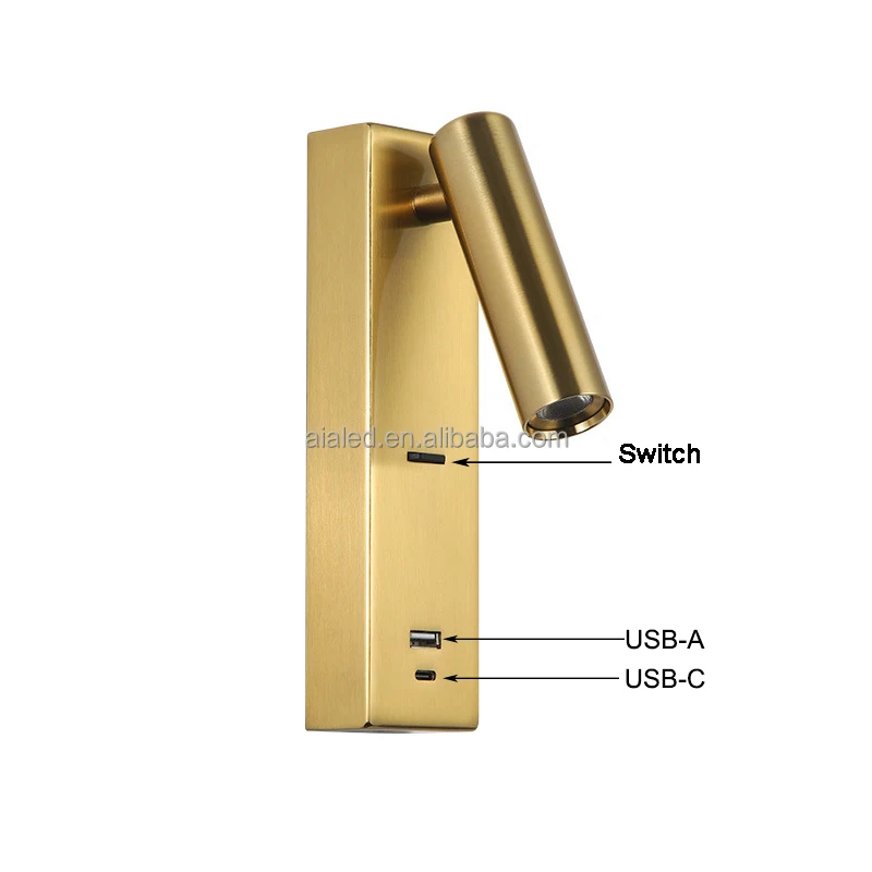Modern reading Wall Lamp USB Type-C headboard wall lamps flat house hotel apartment bedroom Home villa Bedside Wall Light Sconce