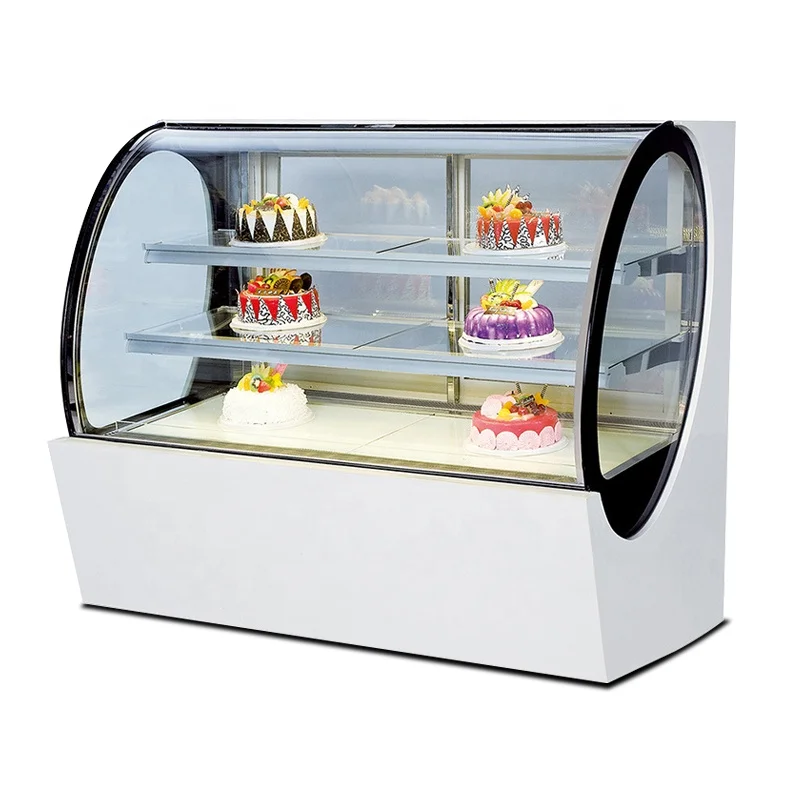 Best selling oval bakery glass display case cake refrigerator cabinet display freezer showcase