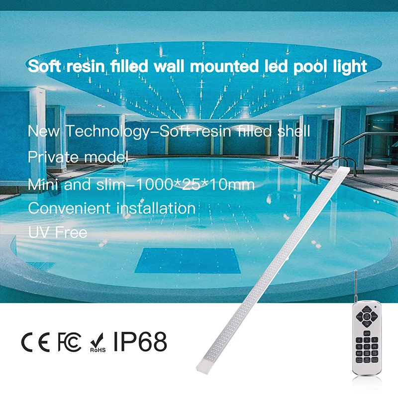 New Design IP68 Waterproof white cold white LED Swimming Pool Light Soft Resin Full Filled for Underwater LED Strip