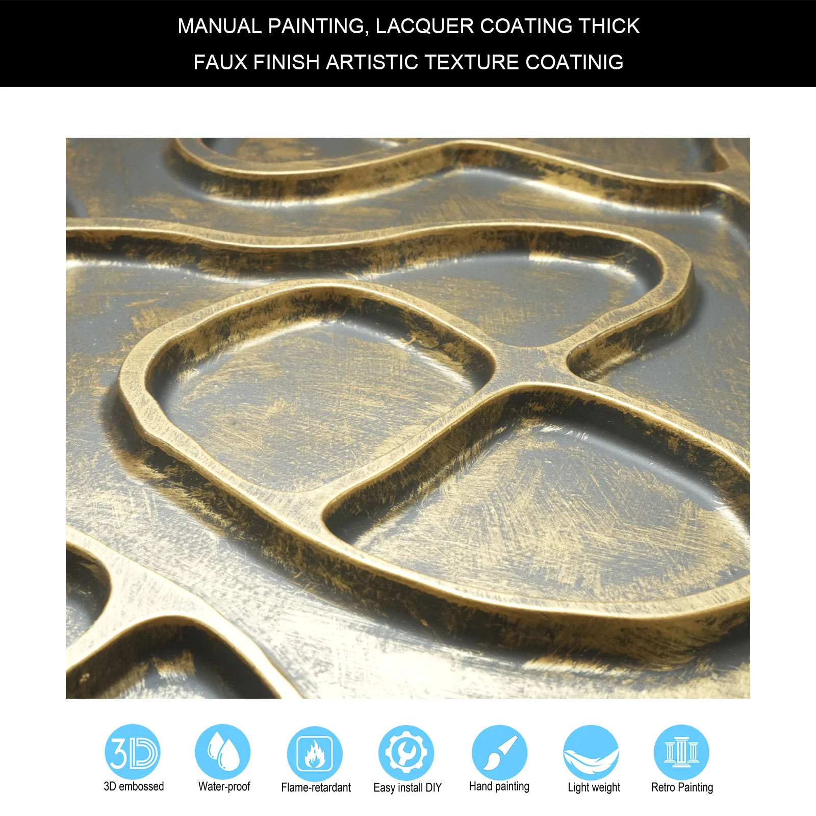 Paint metallic finish interior roof Ceil tiles Emboss interior wall panel Easy to Install PVC Panels PL28 Ancient gold