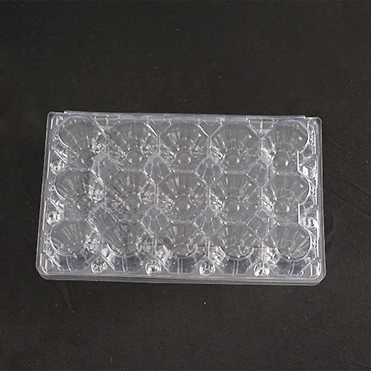 Wholesale PET Transparent Plastic Chicken Egg Storage Tray 15 Chicken Egg Carton