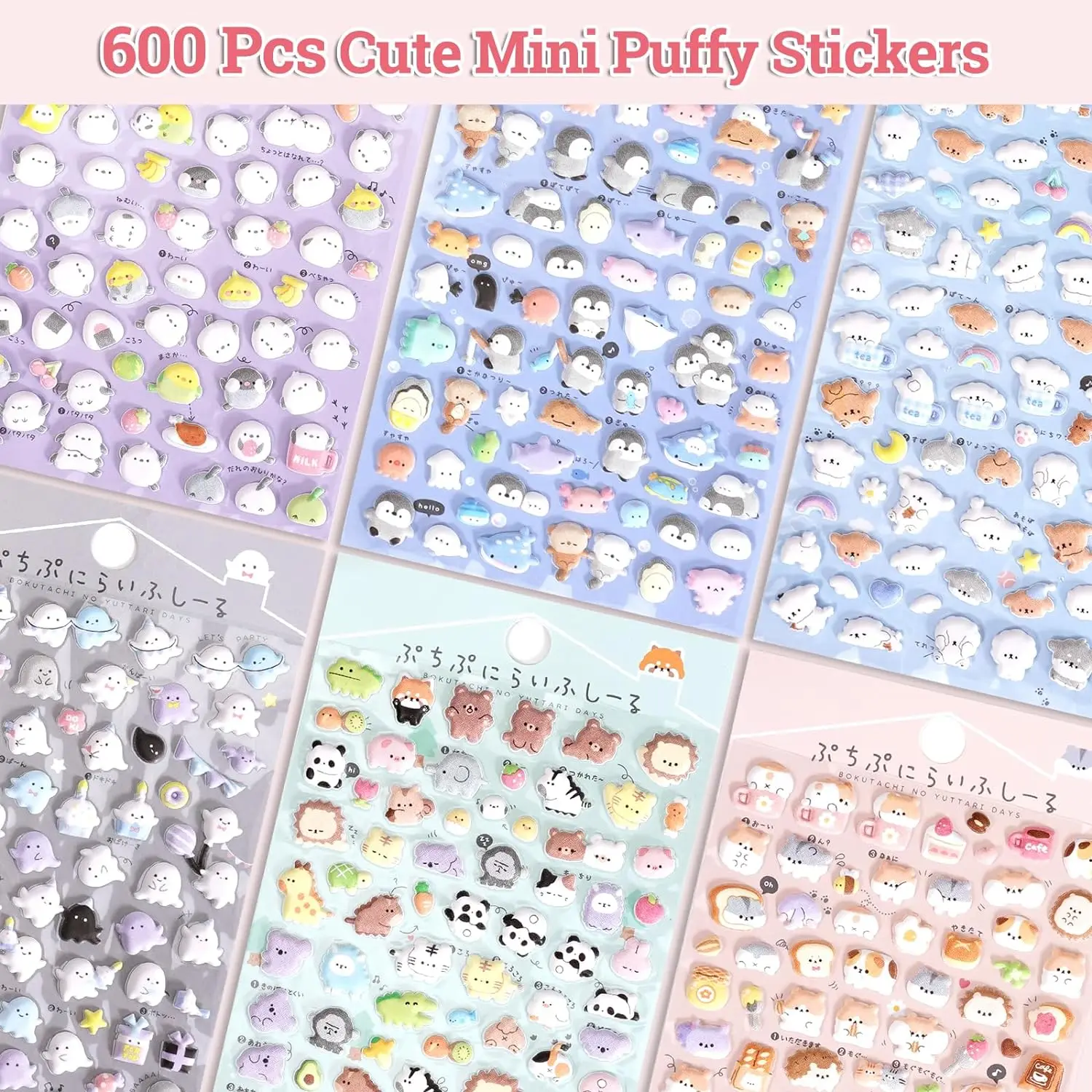 Customized wholesale Best Selling Fluffy Cartoon Cute Mini Stickers Kids  Stickers 3D Bubble Stickers