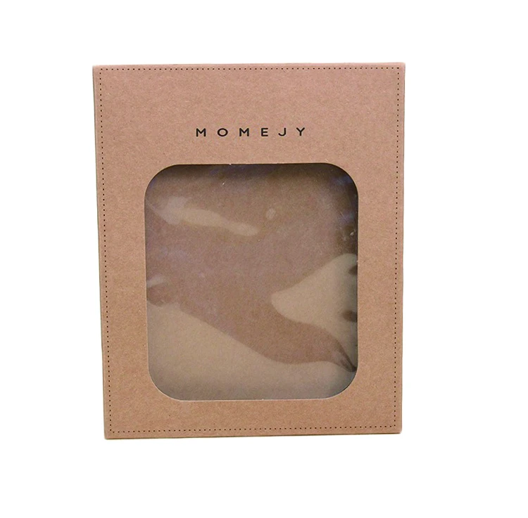 Kraft Paper Pillow Boxes Underwear Window Pillow Boxes Customized Printing