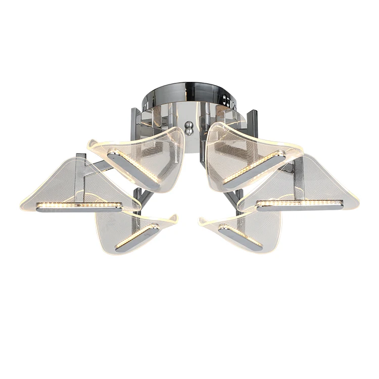 Китайская мода Крытый лобби дома зал спальня цветок акрил алюминий металла светодиодный потолочный светильник