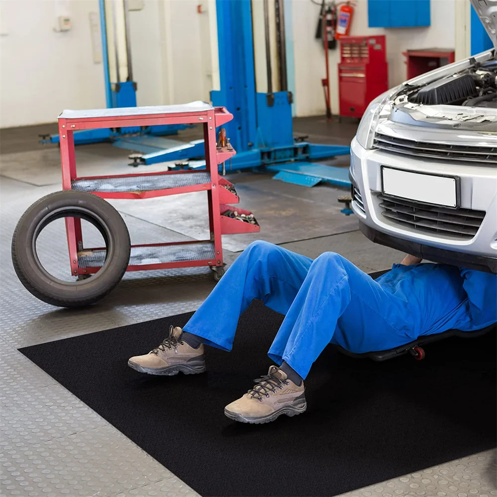 Non-woven Felt Mat Containing Oil Car Racing Protective Floor Mat Non-slide PE Layer Motorcycle Mat