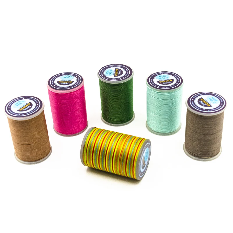 
0.65MM 85M 100% Polyester Cord Round Waxed Thread 150D For Leather Sofa Sewing 