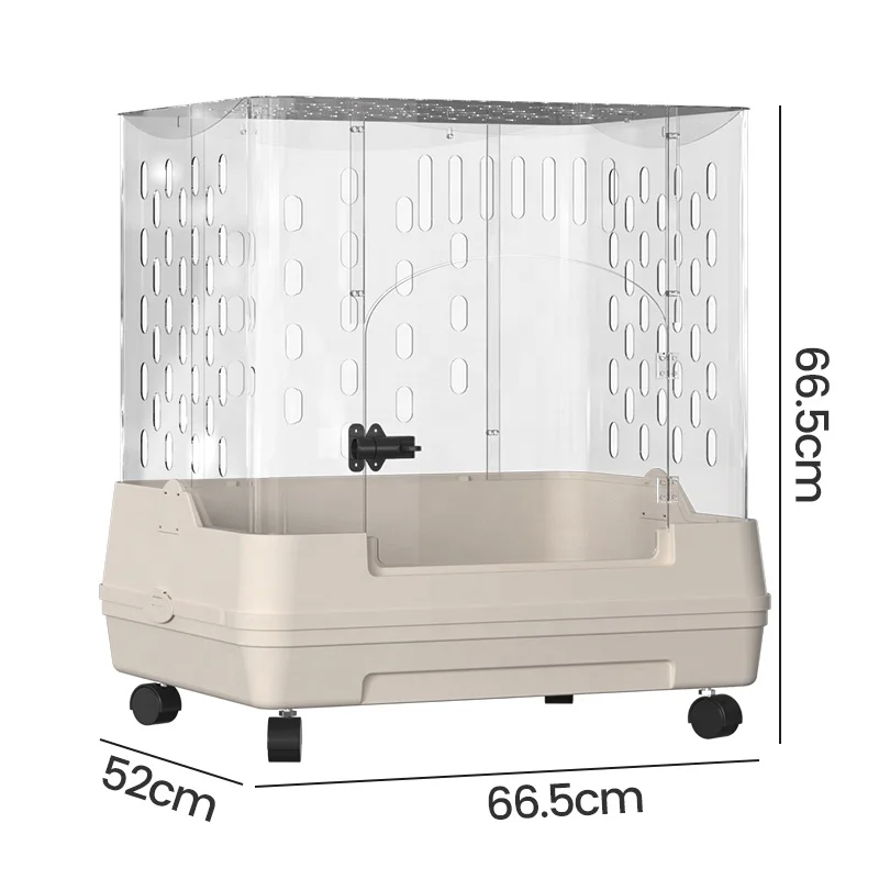 Wholesale Luxury Modern Indoor Rabbit/Hamster Cage Acrylic Transparent Design Pet Cages Rabbit With Rollers