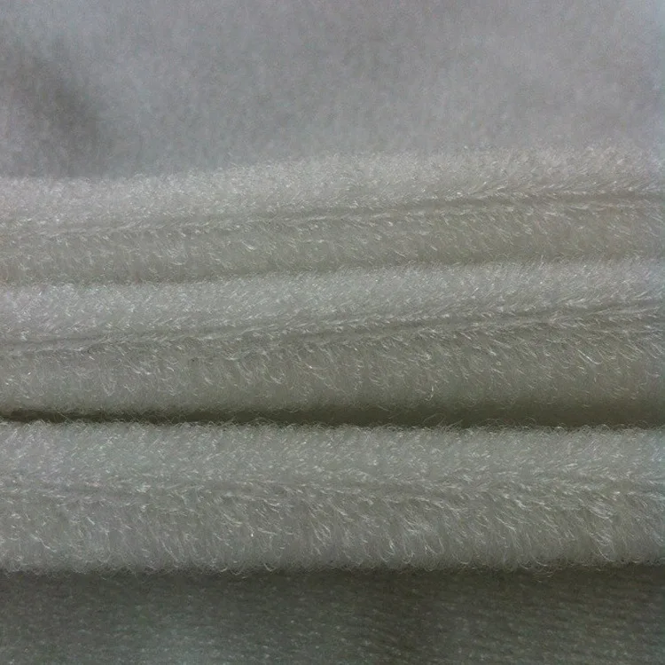 white bulk nylon adhesive hook and loop velcroes plush fabric roll for flat mop pad back side