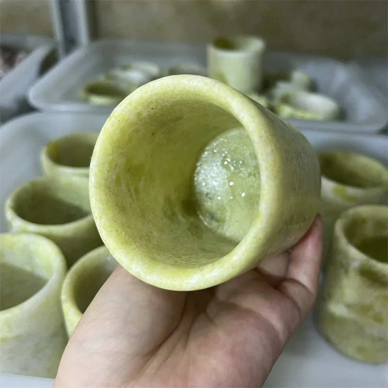 Wholesale nephrite  cup Quartz Crystal Cup Carving Crafts For Drinking Water Decoration