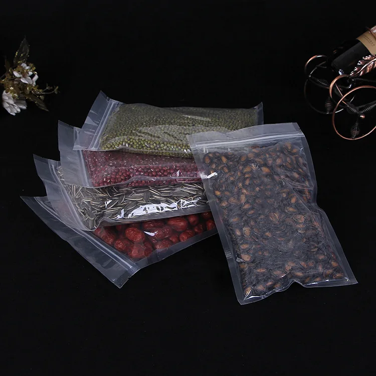 Transparent flat bottom zipper bag dried fruit nuts melon seeds tea bag special for food bags