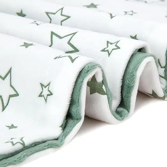 Baby Blanket Super Soft Double Layer Minky Blanket with Dotted Backing Receiving Blanket fot Toddler with Star Pattern