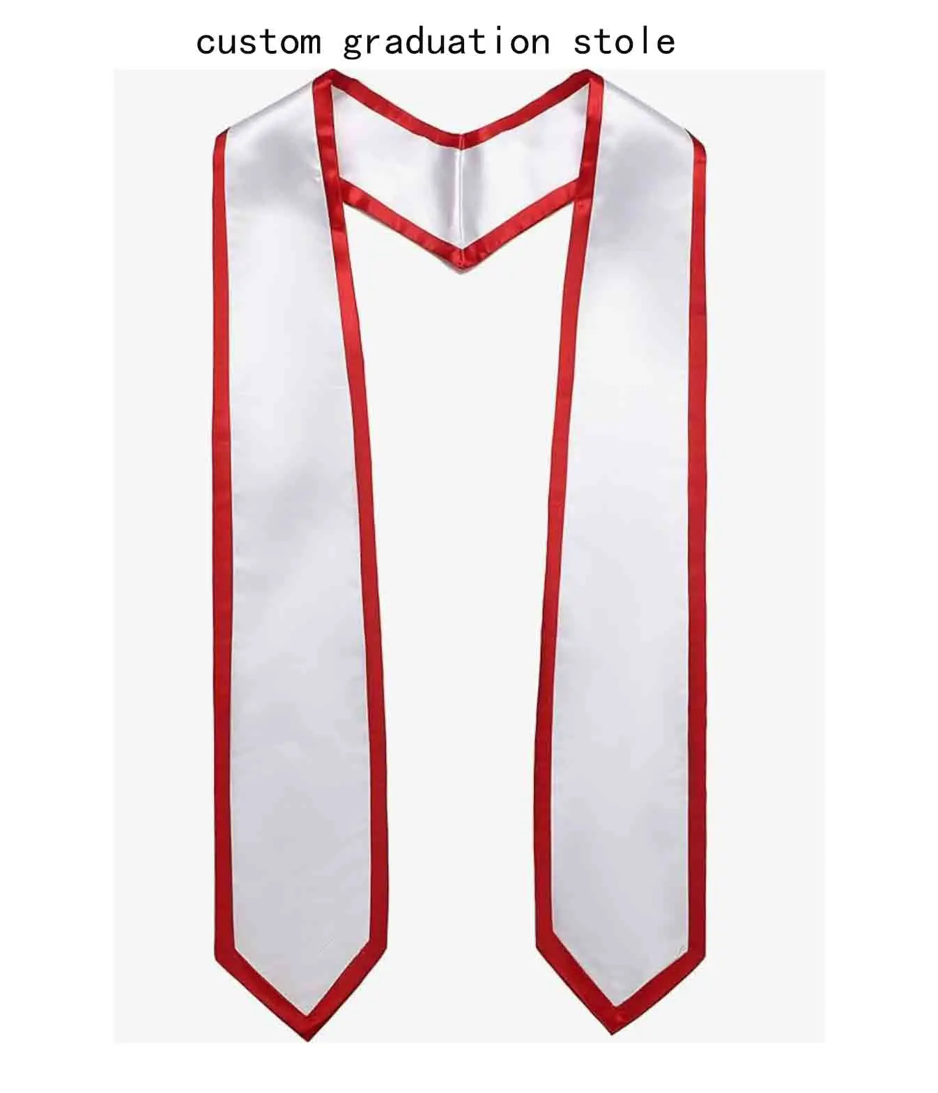 custom graduation stole in maroon velvet and a satin gray bias trim