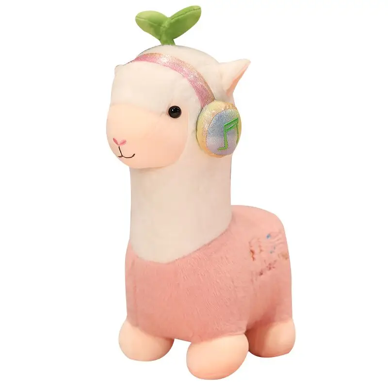 Cute plush  ear microphone alpaca toy creative stuffed Little Sheep Doll Girl Pillow Birthday Gift baby sleep doll Wholesale