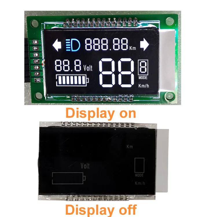 Manufacturer Custom mono 7 Segment E Bike Scooter Electric 500cc Motorcycle 150 Fz Speed Meter Speedometer Lcd