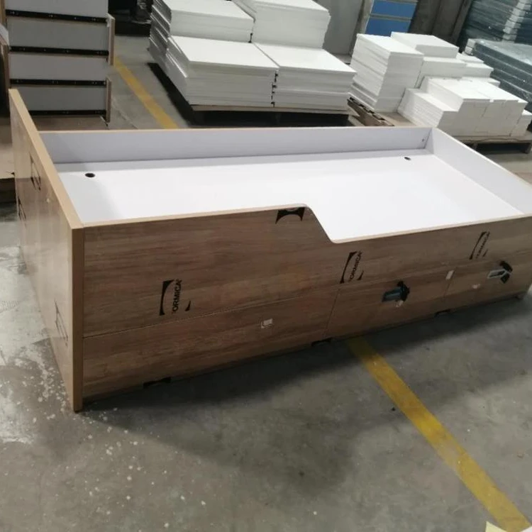 Marine Furniture Cabin Single Beds Plywood Formica laminate, Offshore Ship Single Wooden Bed