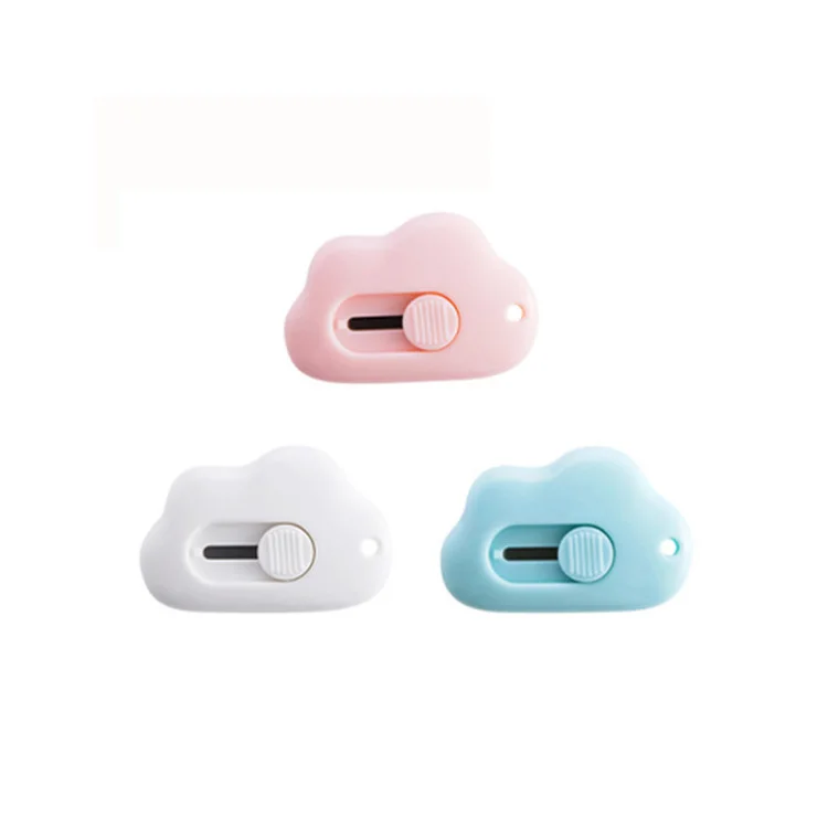 Cloud Art Knife Retractable Portable Mini Paper Cutting Cute Girl Heart Express Box Office Bview  Colorful Slides Retractable
