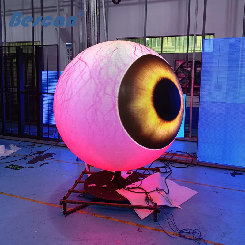 Bescan Hanging Indoor outdoor round ball globe commercial advertising screen flexible spherical sphere P2.5 LED display screen