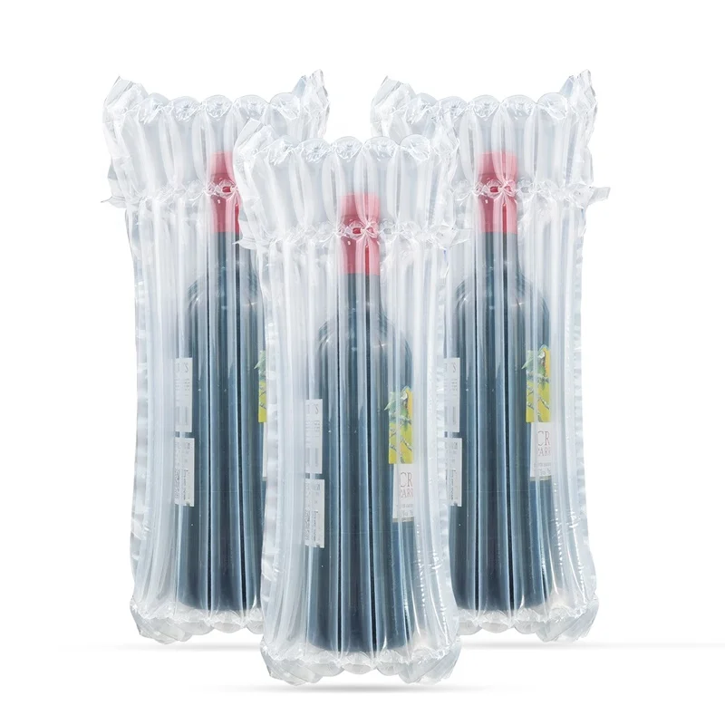 Wholesale Air Cushion Wrap Inflatable Air Packing Plastic Bag Inflatable Air Column Bag for Thailand Wine Bottle Protective Film