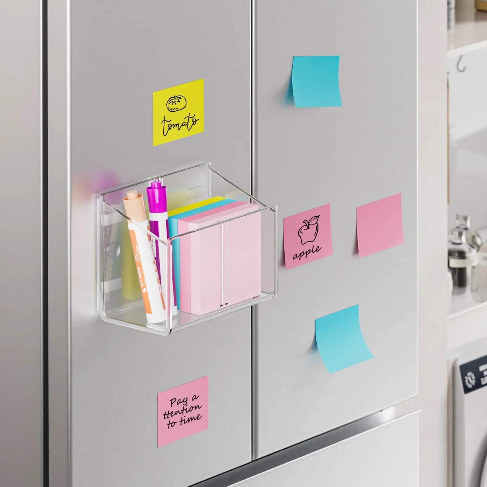 Magnetic Clear Dry Erase Marker Holder Refrigerator Whiteboard Wall Storage Cabinet Organizer Acrylic Magnetic Pen Holder