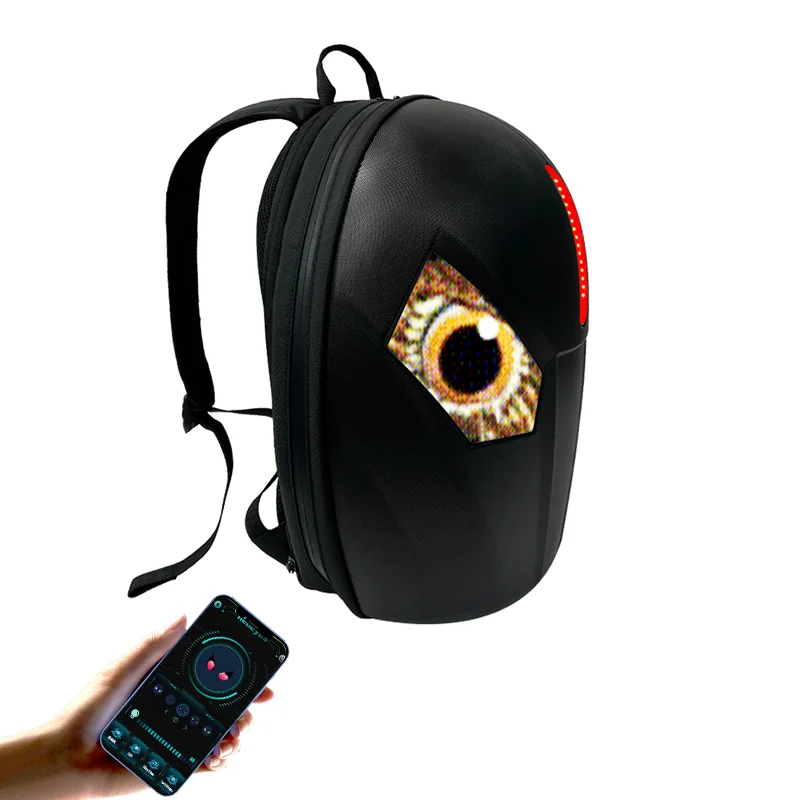 New LED Eye Motorcycle Bag Waterproof DIY Backpack APP  Motorcycle Backpack Riding Bag LED Eye Display Screen Night Knight