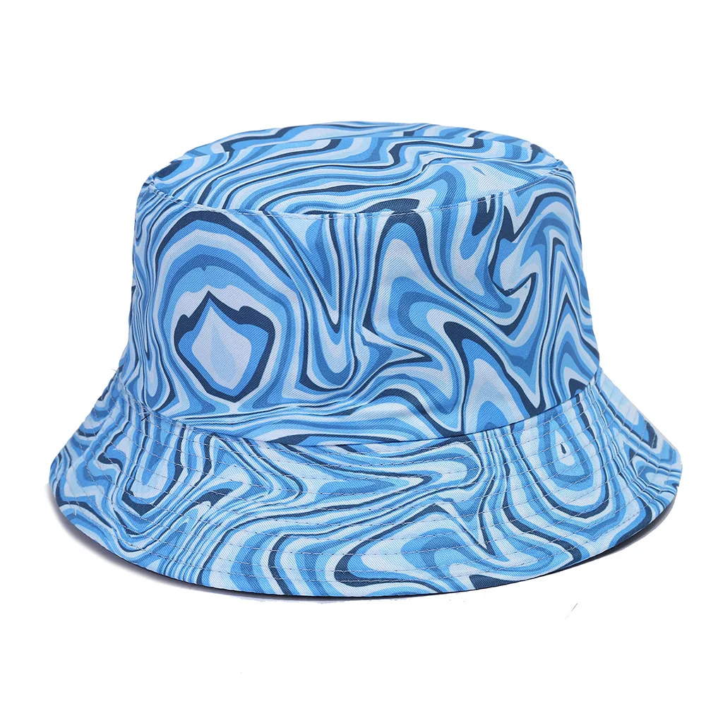 New Designer Embossed Double Sided Hat Reversible Tie Dyed Basin Hat