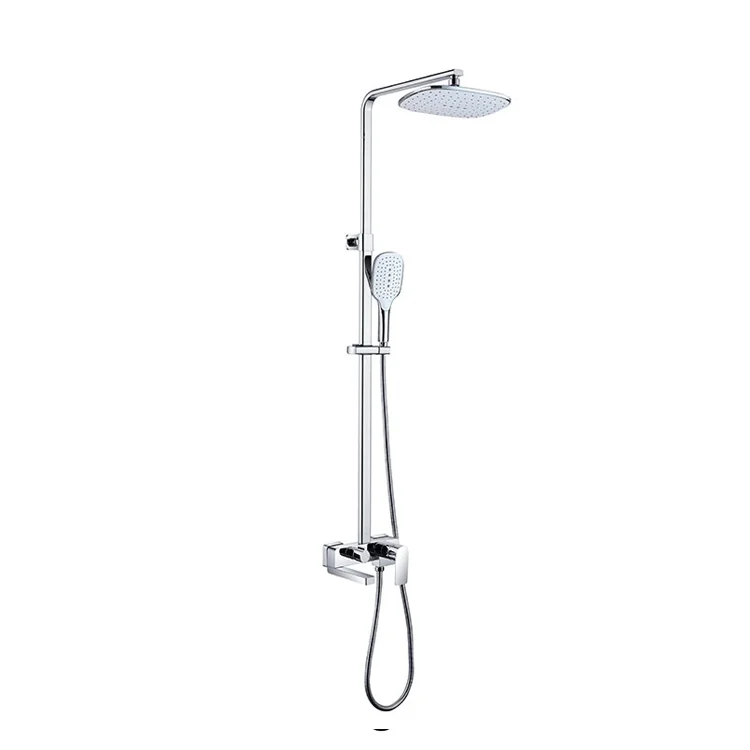 KB TEK New Coming Cheap Price Modern Popular Bathroom Brass Bath Tap Mixer Wall Rain Shower Faucet Set