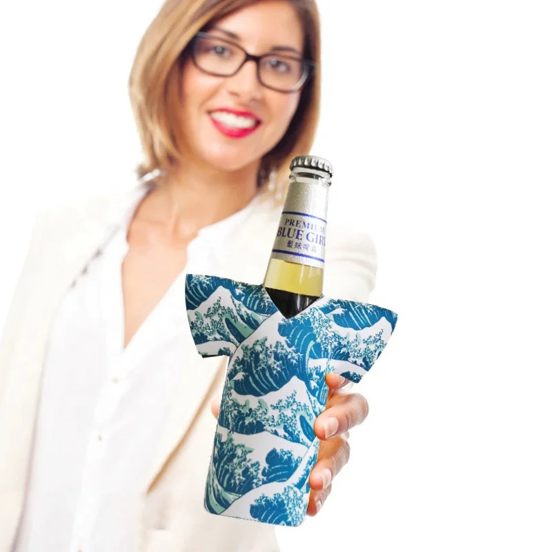 Top custom t-shirt shape jersey neoprene beverage stubby can cooler jacket sport drink bottle holder