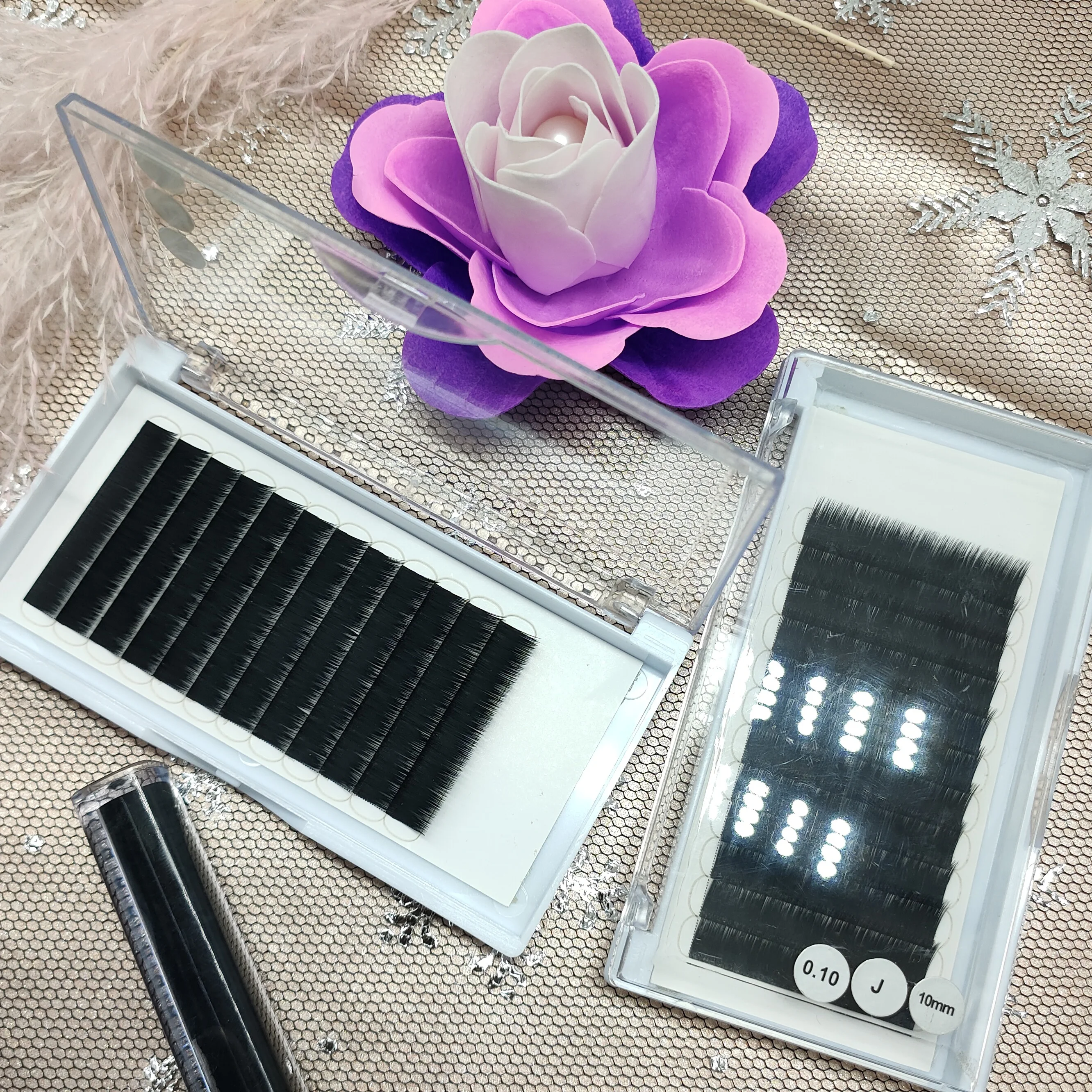 Automatic Blooming Flower Lashes Self fan eyelashes Easy Fans Eyelash Extension Matte Black