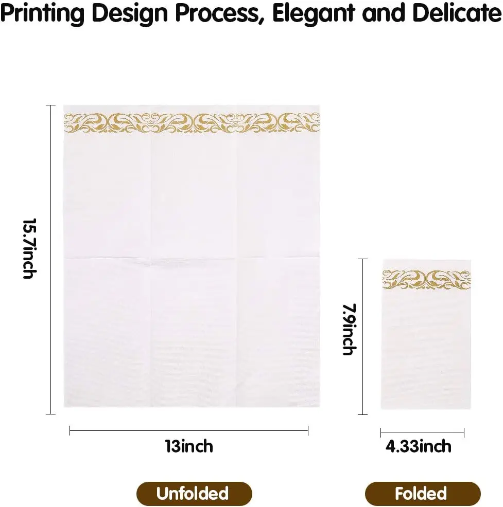 Paper Napkin Guest Towels Disposable 3-ply Dinner Napkins Disposable Soft, Absorbent, Party Wedding Napkins