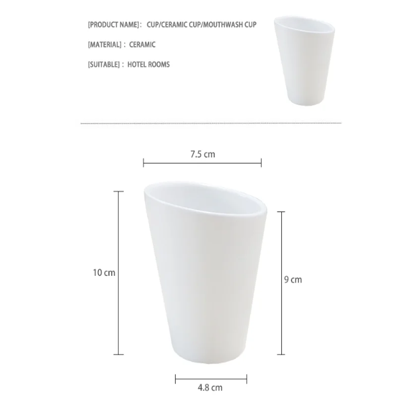 Wholesale Hotel Amenities Cheap Travel Ceramic Toothbrush and Mouthwash Cup for Guests