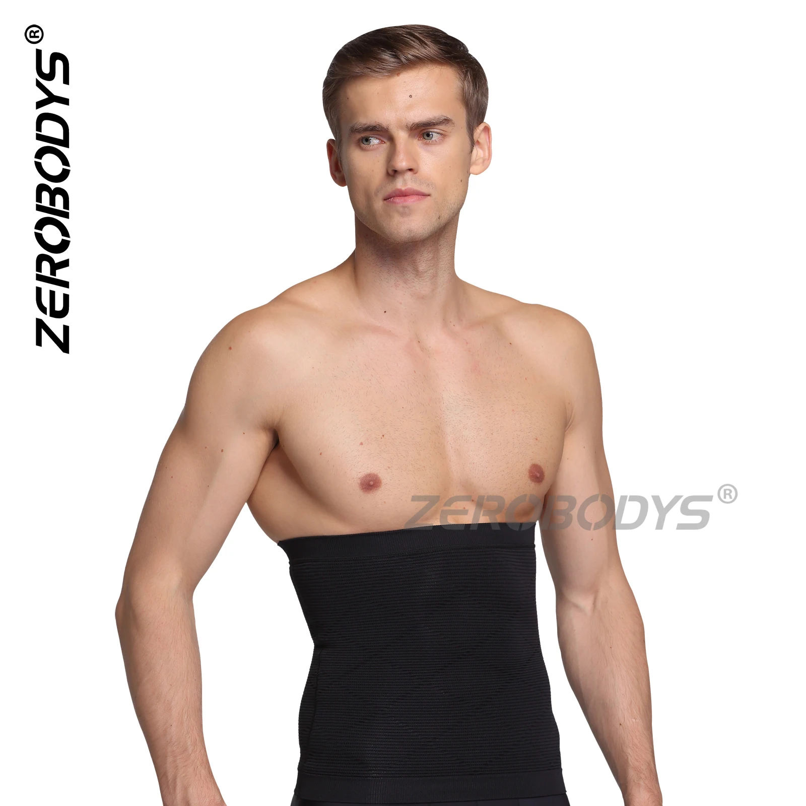 ZEROBODYS W046 Seamed 29cm High Ribbed Weave Abdomen Body Shaper Belt for Men