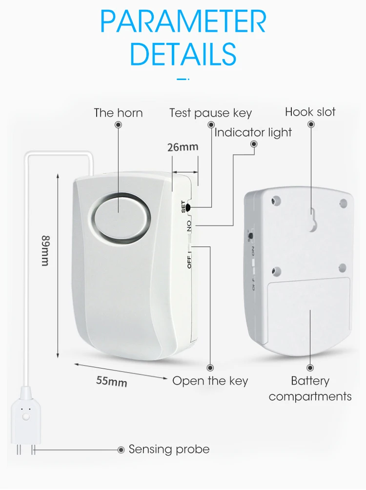 Smart TUYA APP Wireless Wifi Intelligent IP67 Waterproof Water Leakage Alarm