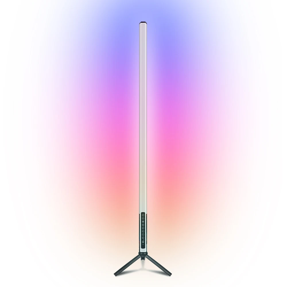 LUXCEO 2 Pack Mood Lights 4ft Portable USB Rechargeable LED Tube Light RGB Colored Battery Powered Video Light with Tripod