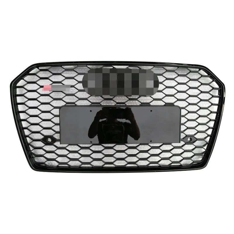 Автомобильная решетка под заказ Для C7 PA Audi A6 RS6, передняя решетка, черный хром 2016 2017 2018