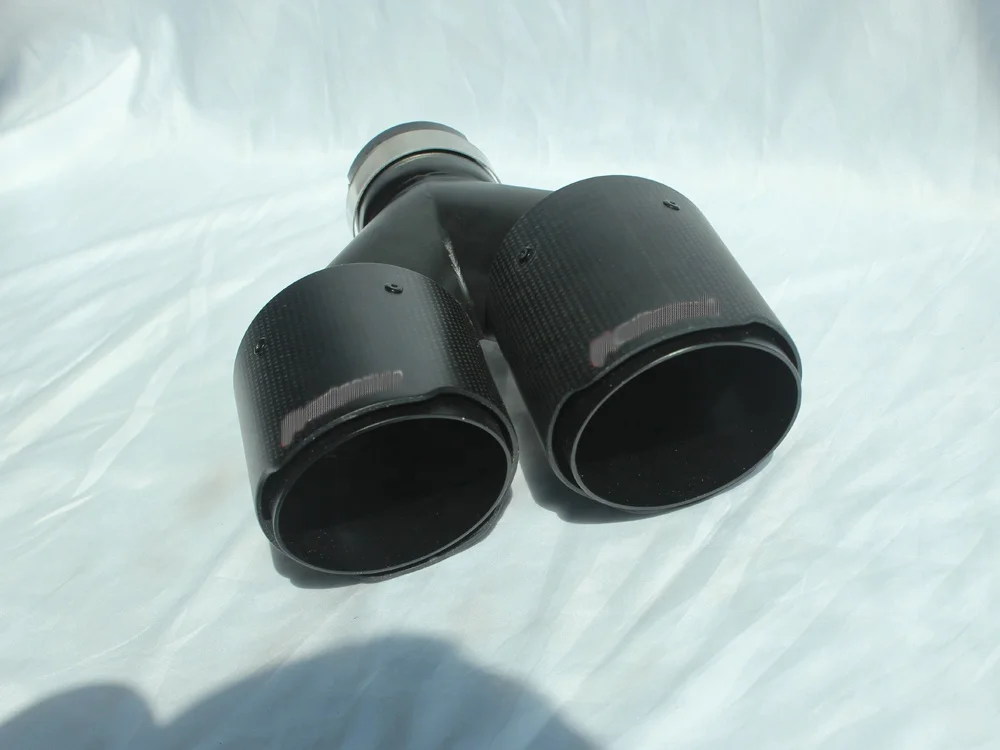 EGO Black Dual Pipe Car Exhaust System Carbon Fiber Tips For Honda  Akrapovic