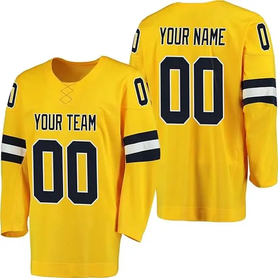 Custom Polyester Mesh Embroidered Jersey Hockey Ice Hockey Uniform , Custom Sublimation Ice Hockey Jersey