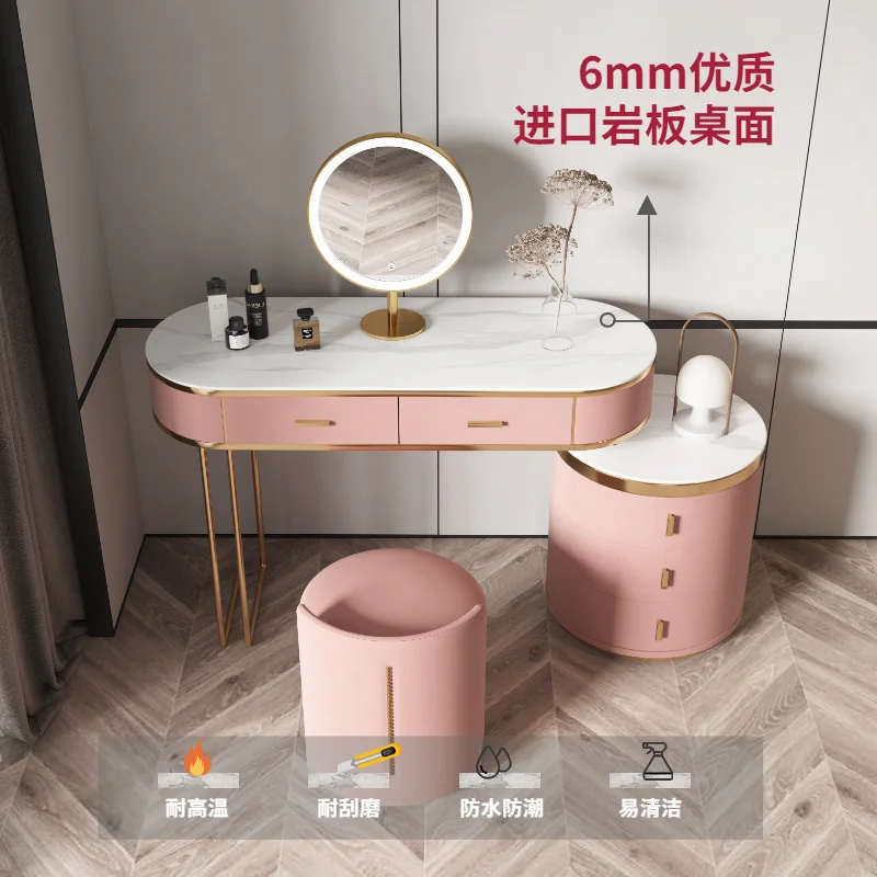 Latest design Italy France metal frame two tables dressing desk match study table stool mirror dressing table