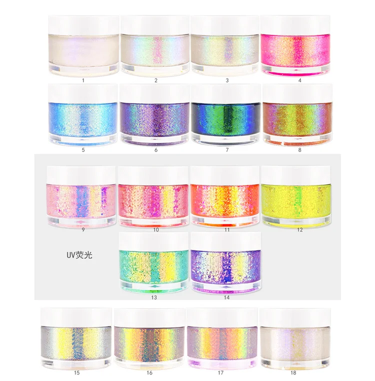 Sparkling Girls Biodegradable Light Blue Platinum Lip Gel Glitter Chunky Reflective UV Body Chameleon Glitter Gel For Kids Hair